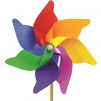 7 Kanat 65 cm Gök Kuşağı Rüzgar Gülü