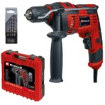 Einhell Darbeli Matkap TC-ID 720/1 E Kit (delme/darbeli delme, 13 mm mandren, devir elektroniği, beton için 5 parçalı uç seti + E-Box Basic) - 4259846