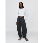 Gap Kadın Siyah Mid Rise Barrel Kargo Pantolon
