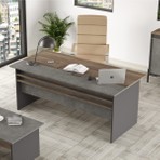 Navaris A Ofis Masası 180CM*90CM Kahve-Beton-Antrasit Nav1-Cga