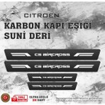 Citroen C5 Aircross Uyumlu Deri Karbon Kapı Eşiği Koruyucu Bant 4 Adet
