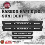 Egea Uyumlu Deri Karbon Kapı Eşiği Koruyucu Bant 4 Adet