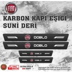 Ototime Fiat Doblo Uyumlu Deri Karbon Kapı Eşiği Koruyucu Bant 4 Adet Şık Görünüm ve Dayanıklı Tasarım