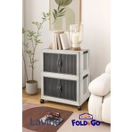 obido Fold&go 2'lü Portatif Organizer Tekerlekli Dolap ”beyaz” Çok Amaçlı Mıknatıs Kapaklı Katlanır