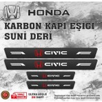 Honda Civic Uyumlu Deri Karbon Kapı Eşiği Koruyucu Bant 4 Adet
