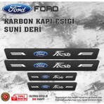 Fiesta Uyumlu Deri Karbon Kapı Eşiği Koruyucu Bant 4 Adet