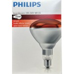 Philips (1 adet) Philips 250W Kızılötesi (Infrared) Isıtıcılı Hayvan Isıtma ve Fizik Tedavi Lambası (Kırmızı Işık) E27 (Kalın Duy)