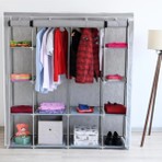 Tokyo Çok Raflı Çelik Profilli Bez Dolap | 12 Raflı, 2 Askılıklı