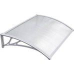 Gardinus Şeffaf Levha ile Gri Ayaklı Sundurma 120 x 60 cm Hava Koşullarına Dayanıklı Malzeme