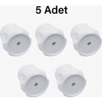 Vidalı 7 mm - 5 Adet Radyatör Vanası Başlığı - Geniş Tip Petek Vana Kapağı - Petek Musluk Kafası