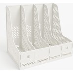 Alpa Store 4 Bölmeli Etiketli Magazinlik Arşiv Kutusu Beyaz Masaüstü Organizer 32,5*26*30 cm Demonte