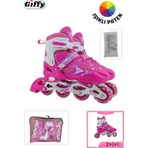 Giffy VR1 - Metal 2+2 Işıklı 3in1 Ayarlanabilir Çocuk Pateni 2+1+1 / 2+2 Silikon Tekerli Uç Korumalı