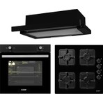 Exep Siyah 3'lü Ankastre Set E5E-EO320-EF200 A+ Enerji Sınıfı Modern Mutfak Uyumlu