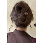 Vintage Retro Şık Kahve Renkli Incili Kıstırmalı Saç Tokası 11CM - Modern Topuz Tokası Klipsli Toka