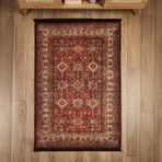Evidea Soft Line Afgan Desenli Halı - Kırmızı - 120X180 cm