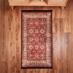 Evidea Soft Line Afgan Desenli Halı Kırmızı 80X150 cm Yıkanabilir Pamuk - Polyester Özellikli