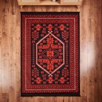 Evidea Soft Ruby Afgan Desenli Halı - Kırmızı - 160X230 cm