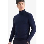 DeFacto Slim Fit Dar Kesim Balıkçı Yaka Basic Düz Triko Kazak R1124AZ25WN