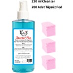 Nail Master 250 ml Yapışkan Tabaka Temizleyici Kalıcı Oje Protez Tırnak İçin Pembe Tüysüz Mendil Seti
