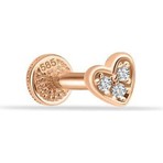 Üç Taşlı Kalp Tragus Piercing