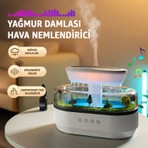 Robeve Yağmur Damlası Hava Nemlendirici - Aromaterapi Difüzör - 7 Renk Rgb - Dinlendirici Sesler - Sessiz Çalışma - Damlama Sesi - Otomatik Kapanma