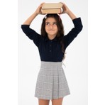 U.S. Polo Assn. Kız Çocuk Lacivert Polo Yaka Basic Sweatshirt 50296377-VR033