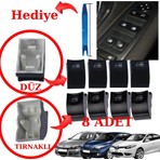 Zetoto Renault Fluence Megane 3 Laguna 3 Cam Düğmesi Seti 8 Adetli Sağ Sol Ön Arka Teknik Özellikler