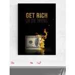 Burning Ambition, Yanan Para, Dolar Motivasyon Poster - Afiş - Ofis, Çalışma Odası Dekorasyon