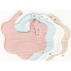 Boho Piccolo 4'lü Pamuklu Soft Renkler 8 Katlı Müslin Bebek Mama Önlüğü / Yakalık / Salya Önlüğü