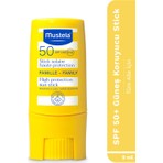 Mustela SPF50+Yüksek Koruma Göz Çevresi Dudak Hassas Bölge Güneş Koruyucu Suya Dayanıklı Stick 9ml