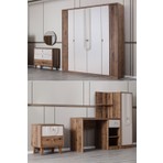 Megan Oda Takımı - 4 Kapaklı Dolap, Çalışma Masası, Şifonyer, Kitaplık, Komodin