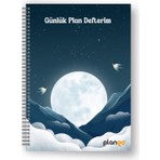 Plango Ay ve Bulutlar Spiralli Günlük Planlama Defteri - Planlayıcı Defter