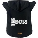 Kapişonlu Sweatshirt Köpek ve Kedi Kıyafeti & Elbisesi - Siyah The Boss