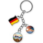 Almanya Üçlü Epoksi Metal Çift Taraflı Damla Anahtarlık Germany