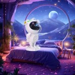 Astronot Galaksi Projektör Kumandalı Gece Lambası Yıldız ve Samanyolu Projeksiyon Işığı