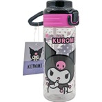 Wiggle Kuromi 500 ml Kapaklı Suluk Sızdırmaz Tasarım Pembe Renkli Hafif Plastik Matara