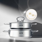 Nehir Silver 4 Parça Paslanmaz Çelik Sahan Seti (18-20 cm)