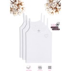 Özkan Underwear Özkan 0817 3'lü Paket Kız Çocuk %100 Pamuklu Ribana Esnek Rahat Önü Taşlı İp Askılı Atlet