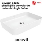 Creavit Loop Dikdörtgen Beyaz Deliksiz Lavabo 60 Cm LP060