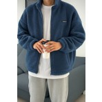 Oversize Peluş Tam Fermuarlı Sweatshirt Peluş Içi Polarlı Sherpa Kumaş Sweatshirt