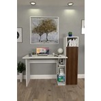 Moonlife Diamond Dolaplı Çalışma Masası Ceviz Suntalam Malzeme ile Ergonomik Tasarım