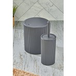 2 Parça Yuvarlak Banyo Seti - Çöp Kovası Wc Fırçası Set