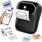 M108 Etiket Yazıcısı Siyah, (20-50MM) Kablosuz Taşınabilir Bluetooth, USB Şarjlı, Android, Ios ve Pc