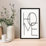 Zevahir Mobilya Dekorasyon Siyah Home Yazılı Modern Tema Ahşap MDF Tablo 20 x 30 Çerçeveli Tek Parçalı Malzeme