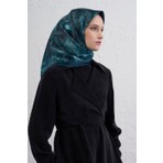 Armine Çiçek Desenli Saf Ipek Twill Eşarp 9409D 04