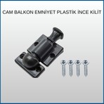 glassmakro Dayanıklı Plastik Cam Balkon Emniyet Kilidi İnce Siyah Renk ile Çocuk ve Evcil Hayvan Koruması