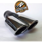 60 Mm. Krom Eğimli Eşit (Dual) Çift Çıkışlı Paslanmaz  Egzoz Eksoz Ucu