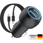 Woyax Araç Şarj Aleti Çakmaklık Type-C + USB Girişli Kablolu Set 38W Hızlı Şarj