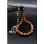 Doğal Oud Ağacı Taşlı 33'lük Tesbih Metal Püsküllü 10MM Küre Kesim 902255
