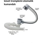 Ayrıntıshop Küvet Tromplemi Kumandalı Otomatik Küvet Jakuzi Sifonu Stoplu